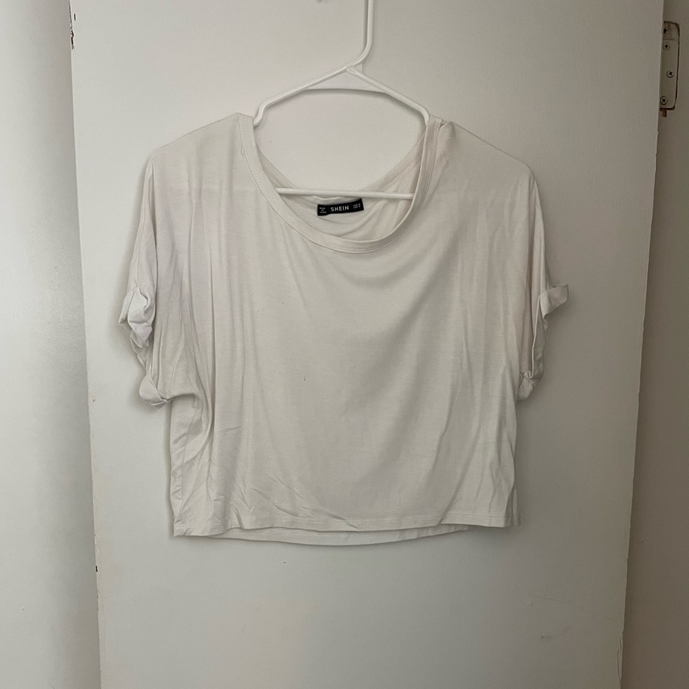 White T Shirt Crop Top